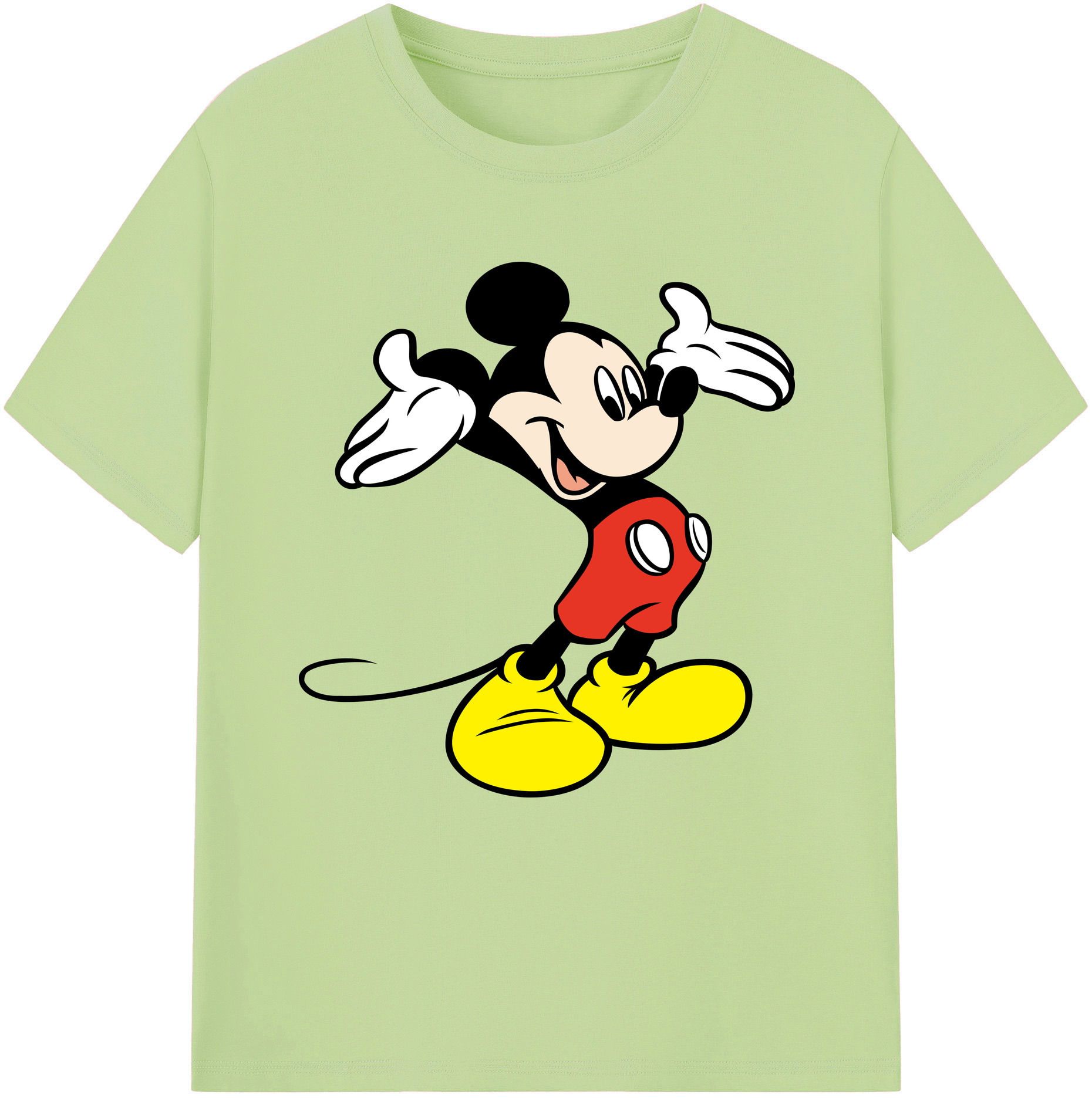 （画像用） ミッキーマウス Mickey Mouse 綿100％半袖Tシャツ（フロントプリント）